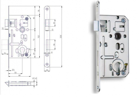 HOBES K 133 serrure 72/80 PZ zinc blanc