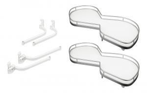 KES 235016 LeMans II, étagere d'angle, Arena Classic, 600mm, De - blanc/argent