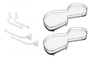 KES 235017 LeMans II, étagere d'angle, Arena Classic, 600mm, G - blanc/argent