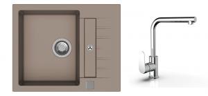 StrongSinks S3 Set sink Vardar 615,615x500mm,gran.brown+mixer tap Stréva,chr.