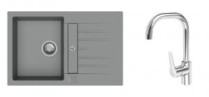 StrongSinks S3 Set dřez Vardar 780 780x500mm granit šedá + Baterie Garonne chr.