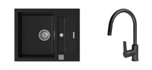 StrongSinks S3 Set sink Vardar 615,615x500mm,gran.black+mixer tap Loira,black