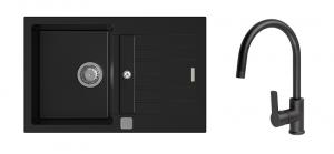 StrongSinks S3 Set sink Vardar 780,780x500mm,gran.black+mixer tap Loira,black
