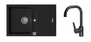 StrongSinks S3 Set sink Vardar 780,780x500mm,gran.black+mixer tap Garonne,black