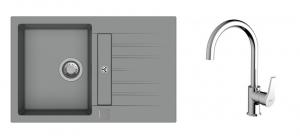 StrongSinks S3 Set dřez Vardar 780 780x500mm granit šedá + Baterie Rhona chrom