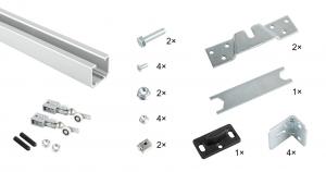 SISCO posuvné interiérové kování sada pro 1 křídlo, vedení 1,5m, 40kg, 2x brzda