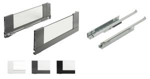 K-StrongMax Uni 18 tiroir H185/500mm paroi latérale en verre, blanc