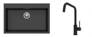 K-StrongSinks S3 Set dřez Ipel 780x510mm granit černá + Baterie Arda černá