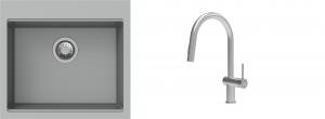 K-StrongSinks S3 Set dřez Ipel 560x510mm granit šedá + Baterie Neris celonerez