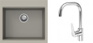 K-StrongSinks S3 Set dřez Ipel 560x510mm granit béžová + Baterie Garonne chrom