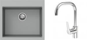 K-StrongSinks S3 Set dřez Ipel 560x510mm granit šedá + Baterie Garonne chrom