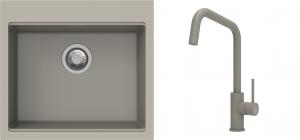 K-StrongSinks S3 Set dřez Ipel 560x510mm granit béžová + Baterie Arda béžová