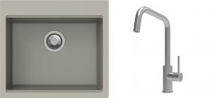 K-StrongSinks S3 Set dřez Ipel 560x510mm granit béžová + Baterie Arda nerez