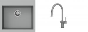 K-StrongSinks S3 Set dřez Ipel 560x510mm granit šedá + Baterie Neris šedá
