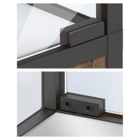 HETTICH 9303928 Cadro charniére pour porte en verre avec butée, jeu, noir mat