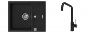 K-StrongSinks S3 évier granit Vardar 615x500mm noir + robinet  Arda noir