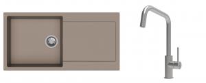 K-StrongSinks S3 évier granit Zala 1000x500mm beige + robinet Arda inox