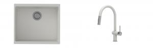 K-StrongSinks S3 évier granit Hron 530x460mm blanc + robinet Neris blanc