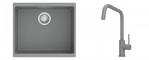 K-StrongSinks S3 évier granit Hron 530x460mm gris + robinet Arda gris