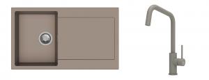 K-StrongSinks S3 évier granit Zala 860x500mm beige + robinet Arda beige