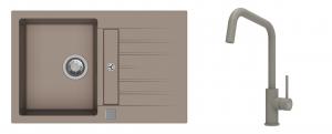 K-StrongSinks S3 évier granit Vardar 780x500mm beige + robinet Arda beige