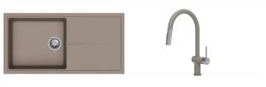 K-StrongSinks S3 évier granit Labe 1000x500mm beige + robinet Neris beige