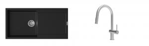 K-StrongSinks S3 évier granit Zala 1000x500mm noir + robinet Neris inox