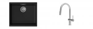 K-StrongSinks S3 évier granit Hron 530x460mm noir + robinet Neris inox