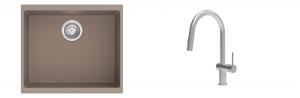 K-StrongSinks S3 évier granit Hron 530x460mm beige + robinet Neris inox