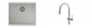 K-StrongSinks S3 évier granit Hron 530x460mm blanc + robinet Neris inox