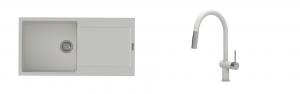 K-StrongSinks S3 évier granit Zala 1000x500mm blanc + robinet Neris blanc