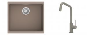 K-StrongSinks S3 évier granit Hron 530x460mm beige + robinet Arda beige