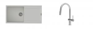 K-StrongSinks S3 évier granit Zala 1000x500mm blanc + robinet Neris inox