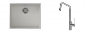 K-StrongSinks S3 évier granit Hron 530x460mm blanc + robinet Arda inox
