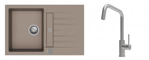 K-StrongSinks S3 évier granit Vardar 780x500mm beige + robinet Arda inox
