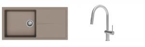 K-StrongSinks S3 évier granit Labe 1000x500mm beige + robinet Neris inox