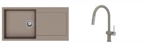 K-StrongSinks S3 évier granit Zala 1000x500mm beige + robinet Neris beige