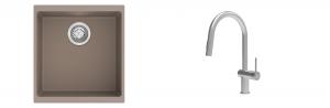K-StrongSinks S3 évier granit Hron 430x460mm beige + robinet Neris inox