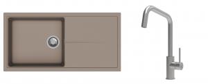 K-StrongSinks S3 évier granit Labe 1000x500mm beige + robinet Arda inox