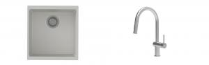 K-StrongSinks S3 évier granit Hron 430x460mm blanc + robinet Neris inox