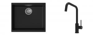 K-StrongSinks S3 évier granit Hron 530x460mm noir + robinet  Arda noir