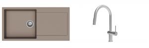 K-StrongSinks S3 évier granit Zala 1000x500mm beige + robinet Neris inox