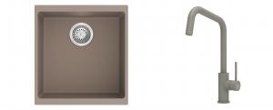 K-StrongSinks S3 évier granit Hron 430x460mm beige + robinet Arda beige