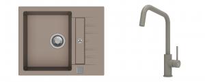 K-StrongSinks S3 évier granit Vardar 615x500mm beige + robinet Arda beige