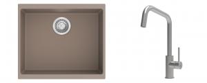 K-StrongSinks S3 évier granit Hron 530x460mm beige + robinet Arda inox