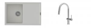 K-StrongSinks S3 évier granit Labe 780x500mm blanc + robinet Neris inox