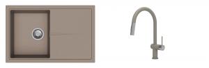 K-StrongSinks S3 évier granit Labe 780x500mm beige + robinet Neris beige