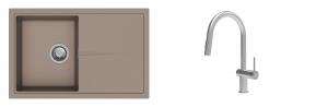 K-StrongSinks S3 évier granit Labe 780x500mm beige + robinet Neris inox