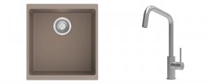 K-StrongSinks S3 évier granit Hron 430x460mm beige + robinet Arda inox