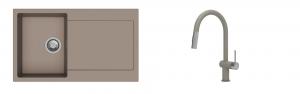 K-StrongSinks S3 évier granit Zala 860x500mm beige + robinet Neris beige